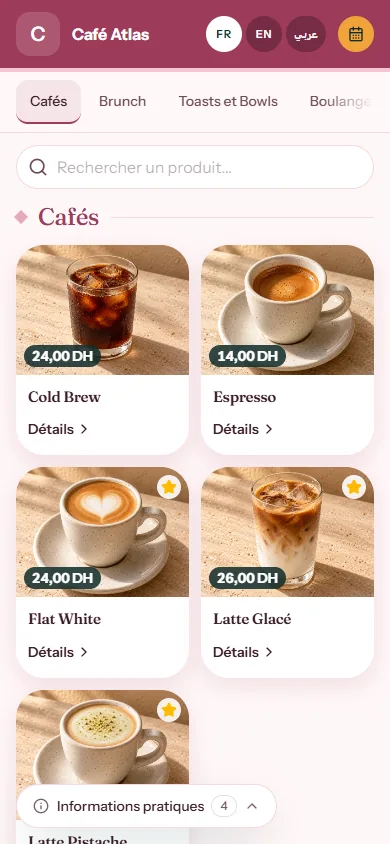 Aperçu du thème Patisserie sur téléphone